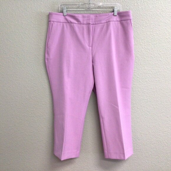 Talbots Cropped Pants Women’s Size 16P Trouser Slacks Career Lavender - Picture 7 of 8